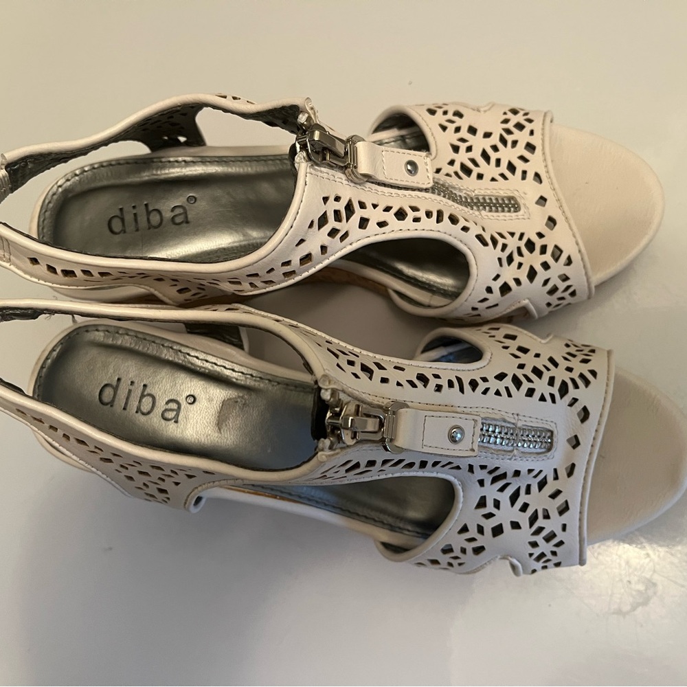 Diba Cream Heels with Elegant Cut-Out Design